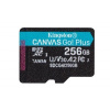 Kingston MicroSDXC karta 256GB Canvas Go! Plus, R:200/W:160MB/s, Class 10, UHS-I, U3, V30, A2 + Adaptér