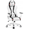Diablo X-Horn Herné kreslo Kancelárske kreslo 3D podrúčky Ergonomický dizajn Krčný/bederný vankúš Imitácia kože Hojdacia funkcia Normal Size Bielo-čierne