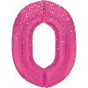 Unique Fóliový balón č. 0 ružový s bodkami 86 cm