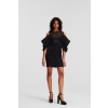 ŠATY KARL LAGERFELD VOLUMINOUS SLEEVE SATIN DRESS BLACK