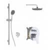 kielle Nefia - Sprchový set s batériou pod omietku, na 2 spotrebiče, s príslušenstvom EcoSpare a telesom, chróm 20627SP90