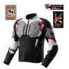 REBELHORN BORG II BLACK GREY RED PÁNSKA TEXTILNÁ MOTOCYKLOVÁ BUNDA ŠEDÁ