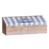 Drevená dekorácia dózy na čaj s priehradkami a s nápisom v modro-bielom farebnom prevedení 30 x 12,5 x 12 cm 37817