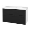 Dreja Umyvadlová skrinka PORTO SZZ2 100 - L01 Biela vysoký lesk / Úchytka T00 / L03 Antracit vysoký lesk