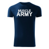 DRAGOWA fitness tričko muscle army, modrá 180g/m2 - XXL