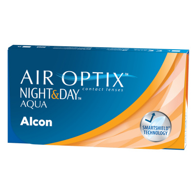 Alcon Air Optix Night & Day Aqua (6 šošoviek) Dioptrie - sph: -3,00, priemer - DIA: 13,8, zakrivenie - B.C.: 8,6