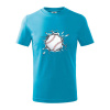 Baseball lopta v triku - Tričko detské bavlnené - 134 cm/8 rokov ( Svetlý tyrkys )