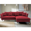 Rohová sedacia súprava Glam, červená látka, pravý roh