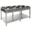 EGAZ Plynový gastronomický sporák 8-horákový, 1700x700x850 mm s policou, 2x3,5+3x5+2x7+1x9 kW | EGAZ, TG-8745.III