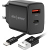 AlzaPower A101CA Fast Charge 20 W čierna + Core Lightning MFi (C189) 1 m čierny APW-CCA101-CBMFI18911B