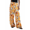 Desigual dámske nohavice s kvetinovým vzorom biela | oranžová | žltá XS DESIGUAL 8445110774250