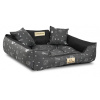 JAKS Vodeodolný pelech pre psa KINGDOG 75 x 65 cm strieborné kosti