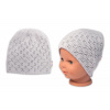 Dvojvrstvová ažúrková čiapka, bavlna, Baby Nellys - sivá, veľ. 92/98, 92/98 (18-36m)