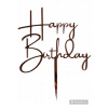 Topper Happy Birthday, zrkadlové plexi, zlaté plexi, narodeniny, torta
