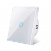 Dotykový vypínač Appio, jednoduchý, sklenený, biely, WiFi, Tuya Smart