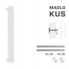 FT - MADLO kód K40 40x20 mm UN ks Rozteč madla: 350 mm, Dĺžka: 370 mm, Rozmer profilu madla: 40x20 mm BIM - biela matná (FBO)