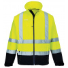 Portwest S425 HI-VIS CONTRAST Reflexná softshellová bunda 3XL, Fluorescenčno žltá-Námornícka modrá