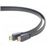 PREMIUMCORD HDMI High Speed + Ethernet plochý kabel, zlacené konektory, 2m kphdmep2