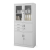 Nábytek PEGAS Kancelářská kovová skříň se sejfem na spisy a dokumenty FILIP, 900 x 1850 x 400 mm, šedá