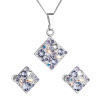 Sada šperkov s kryštálmi Swarovski náušnice, retiazka a prívesok fialový kosoštvorec 39126.3 violet