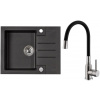 Set Alveus (dřez Rock 30 Black 91 + baterie Mintas Černá/Kartáčovaná ocel) SETA23237