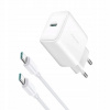 Nabíjačka Joyroom JR-TCF24 sieťová USB-C PD 30W QC SFC - biela + USB kábel