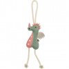 Dragon - dráčik na lane, 55 cm, hračka pre psy, 100% pravá koža/lano, zelená