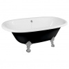 Polysan Regata Voľne stojaca vaňa 175x85 cm, čierna/biela - nohy matný chróm 10251