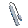Orico Hub USB-A 5Gbps 3x USB-A, microSD, hliníkový (AH-A12F-GY)