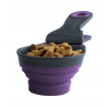 Dexas Skladacia naberačka na jedlo 3v1 veľká 473 ml – skladacia naberačka na jedlo, s klipom na uzavretie vrecka, veľká – fialová