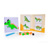 MOZAIKA PUZZLE | 59 ks plastové puzzle DINOSAURUS 4v1 | mozaika + podložka