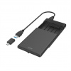 Hama externý box na 2,5 SSD/HDD disk, USB-A + USB-C, SATA, USB 3.2 Gen 1 - HAMA 200760