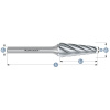 Karnasch 113085050 | L (KEL) -Kužeľová zaoblená fréza HP-7 12,0x32x8-77/14°mm, nepovlakované