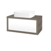 Dreja Umývadlová skriňa STORM SZZ 80 (umývadlo Joy) - D03 Cafe / L01 Biela vysoký lesk