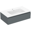 Mexen Orio, kúpeľňová skrinka 80 cm s umývadlom Otis, 1 zásuvka, grafitová matná/biela matná, 91A10-08023-1-BF66-W18M01