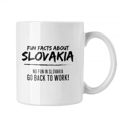 Hrnček s potlačou Fun facts about Slovakia Typ: Biely