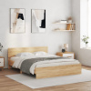 vidaXL Posteľný rám s čelom dub sonoma 150x200 cm 3207478