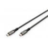Digitus DB-300443-030-S USB 4, TypeC na TypeC, AL-Housing PP Braid 4K@60Hz, PD3.0, 20Gbits/s, 3m, černý
