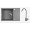 Laveo Set BARBADOS 65 kuchynský granitový drez 65x44 cm + batéria Granit 8 Šedá SBBA513T