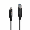 Kábel USB 3.2 Gen 1, AM/CM Typ C 50m, 5Gbps, čierny, aktívny, optický