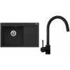 Set Sinks G5174 (dřez Rim 780 L Metalblack 74 levý + baterie Vitalia Černá matná)