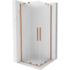 Mexen Velar Duo, sprchový kút s posuvnými dverami 90 x 90 cm, 8mm sklo námraza, medená matná, 871-090-090-32-65
