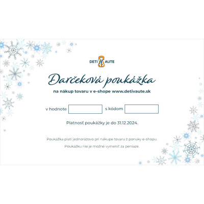 Vianočná darčeková poukážka - dizajn vločky Hodnota: 5 €