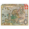 Puzzle Map of Europe Educa 1000 dielov a Fix lepidlo