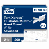 129089 - H2 - Tork Xpress® MULTIFOLD Flushable jemná skladaná utierka na ruky 2 -vr, 21 x 200 ks, splachovateľné, celulóza biela, cena za balenie 4200 ks