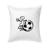 Veľký futbalista - Vankúš 50x50 - 50x50 - Vrátane výplne ( Biela )