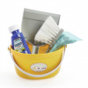 Upratovacia súprava vo vedre Cleaning Bucket Set Écoiffier 5 doplnkov s lopatkou metličkou a stierkou na okná