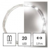 Vianočné osvetlenie EMOS 20 LED nano reťaz, 1,9 m, 2x AA, vnútorná, studená biela, časovač (D3AC07)