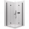 CERANO - Sprchovací kút Volpe Duo Ľ/P - 6 mm - čierna matná, transparentné sklo - 110x100x190 cm - zalamovacia