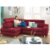 Rohová sedacia súprava Brico, šípkovo červená látka, ľavý roh